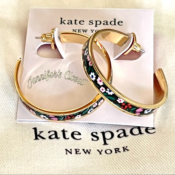 NWT! Kate Spade Flower Hoop Earrings